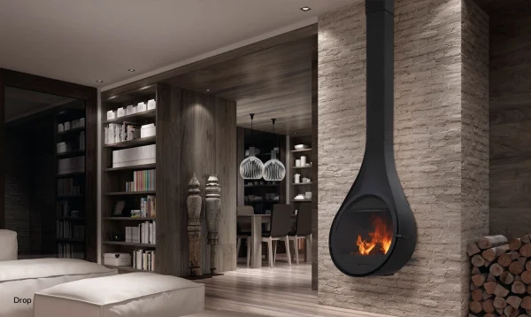 Rocal Drop Wall Hung Wood Burning Stove