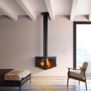 Rocal Vertex Wall Hung Wood Burning Stove