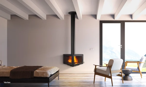 Rocal Vertex Wall Hung Wood Burning Stove