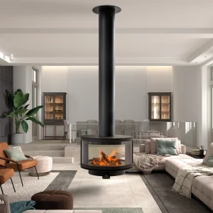 Rocal Ronde Central Suspended Wood Burning Stove