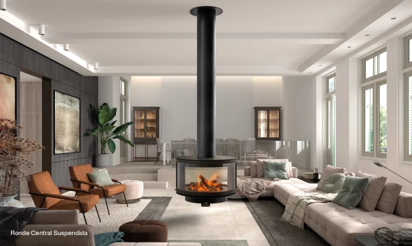 Rocal Ronde Central Suspended Wood Burning Stove