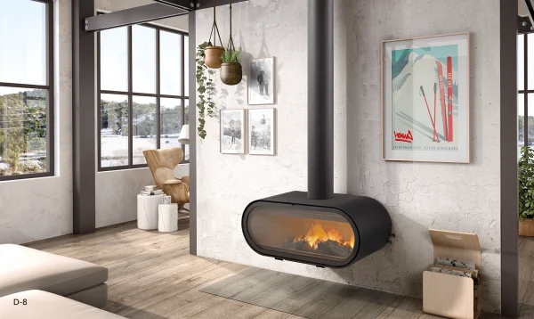 Rocal D-8 Wall Mounted Wood Burning Stove