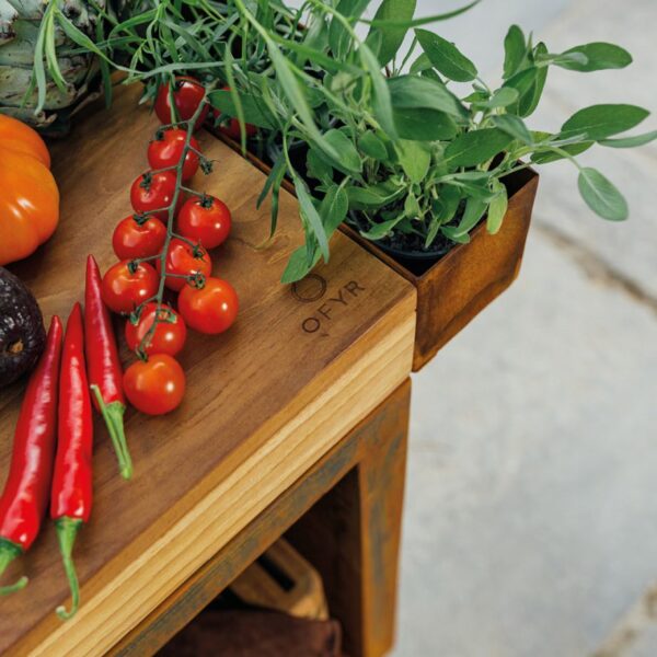 OFYR Butcher Block Storage 90 Corten Teak Wood