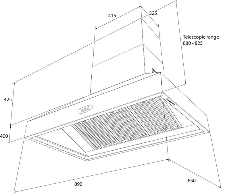 AGA Pitch Hood 890mm